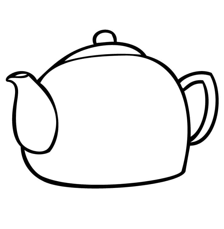 Very Easy Teapot Coloring Page