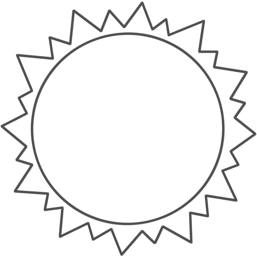 Very Simple Sun Coloring Page