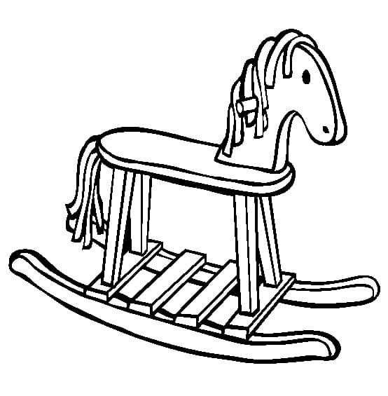 Wooden Rocking Horse Coloring Page