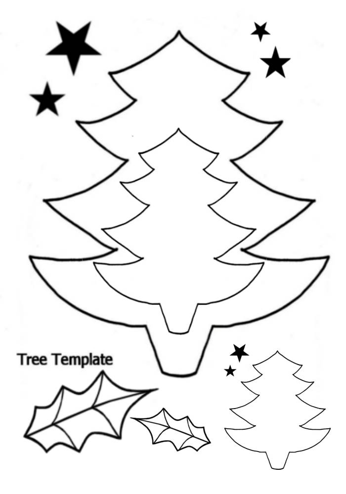Christmas Tree Stencil 5 Cool Coloring Pages - Coloring Cool