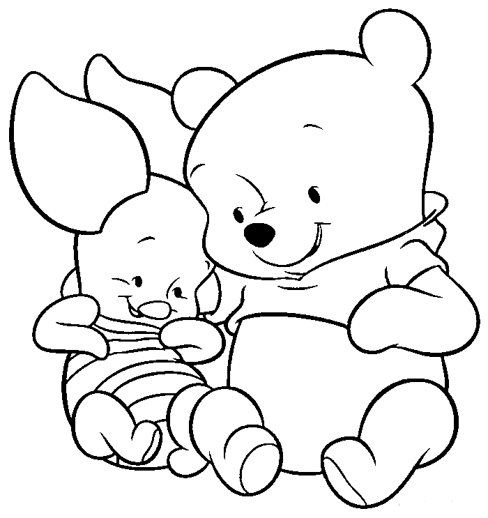 Emotional Baby Winnie The Pooh For Kids Coloring Page