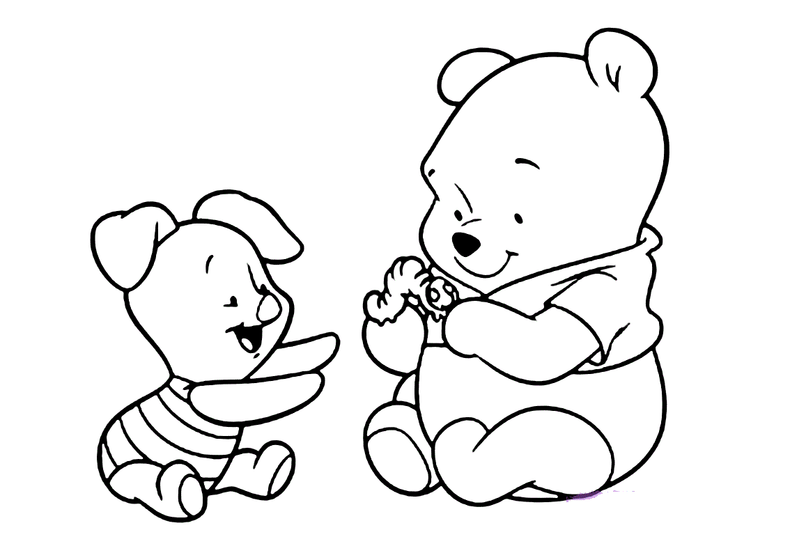 Cool Nice Baby Winnie The Pooh Coloring Page