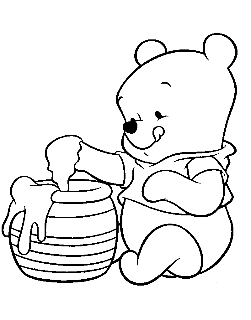 Cool Newest Baby Winnie The Pooh Coloring Page