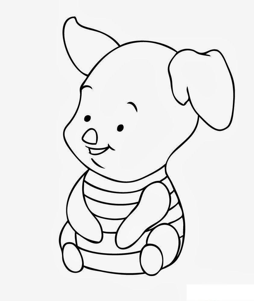Pig Baby Winnie The Pooh For Kids Coloring Page