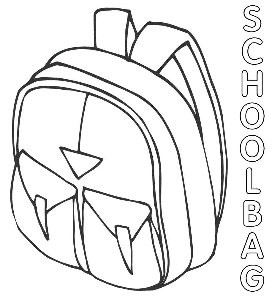 New School Bag Cool Coloring Page