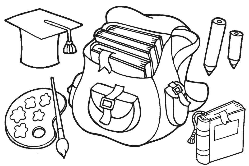 Cool Bag With Objects Coloring Page