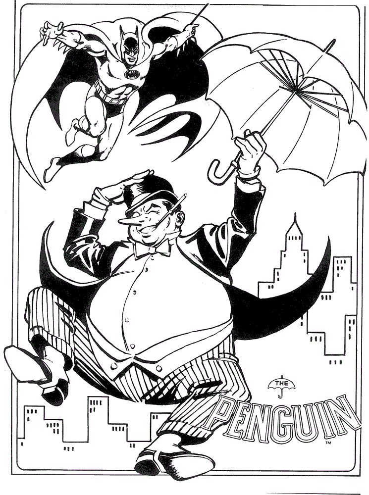 Cool Batman Beyond And Umbrella Coloring Page