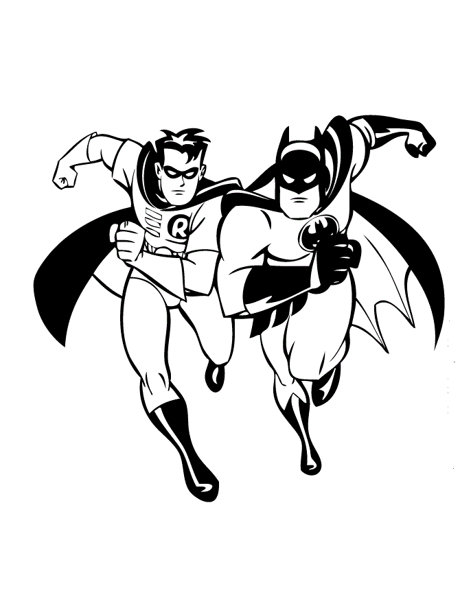 Free Two Batman Beyond Run Cool Coloring Page