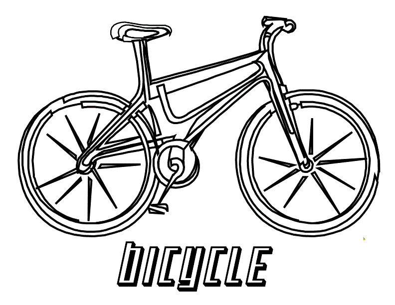 Bicycle For Kids Free Cool Coloring Page