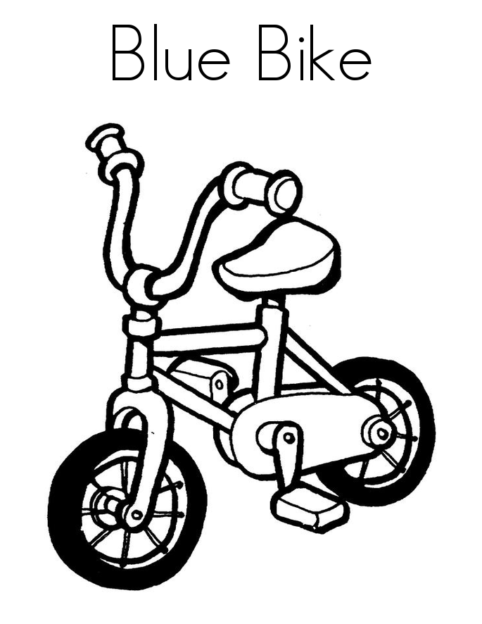 Blue Bicycle For Free Cool Coloring Page