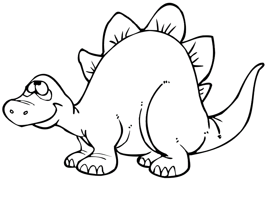 Dinosaur Alone For Kids Coloring Page
