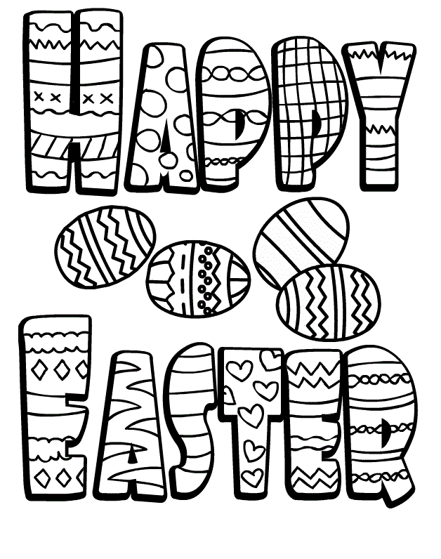 Happy Easter Egg Cool Coloring Page