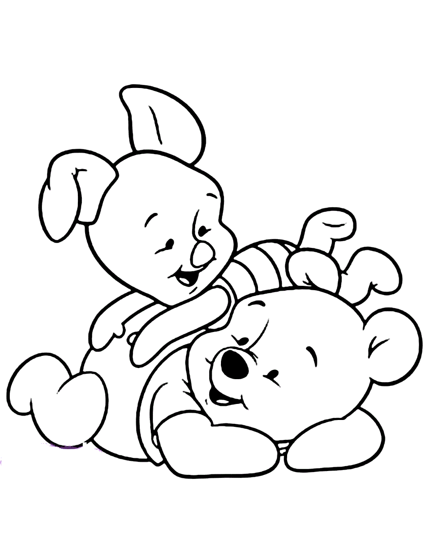 Cool Fun Baby Winnie The Pooh Coloring Page