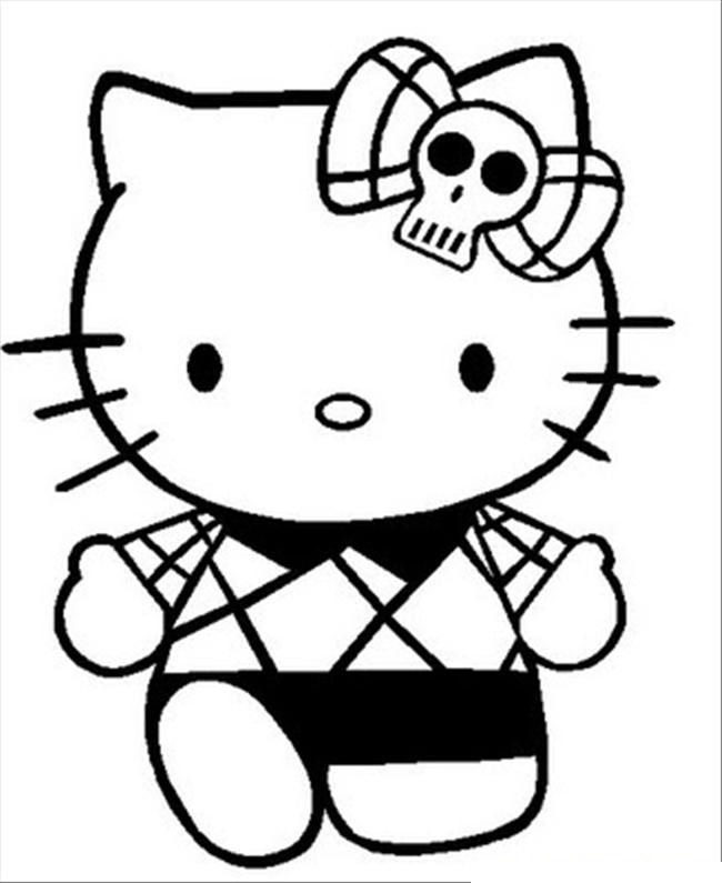 Hello Kitty Portrait Cool Coloring Page