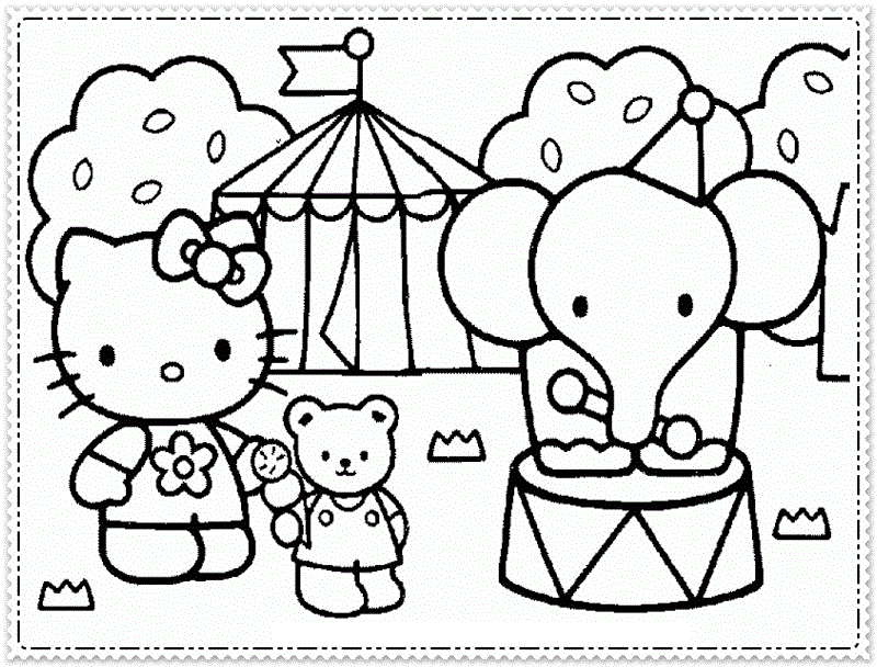 Hello Kitty And Friends For Kids Coloring Page