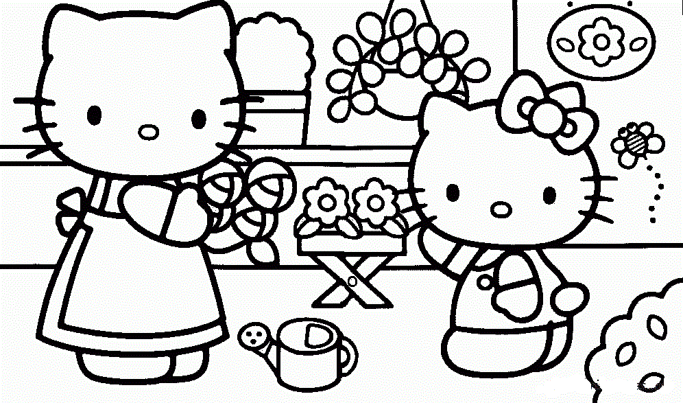 Best Friends Hello Kitty For Kids Coloring Page