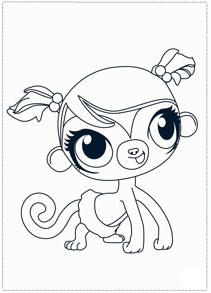 Littlest Pet Shop With Nice Eyes Cool Coloring Page
