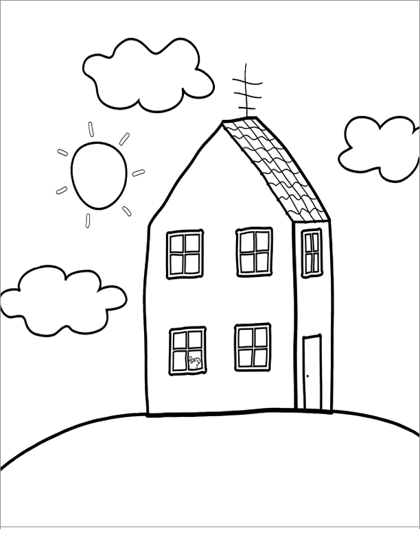 Peppa Pig House Cool Coloring Page