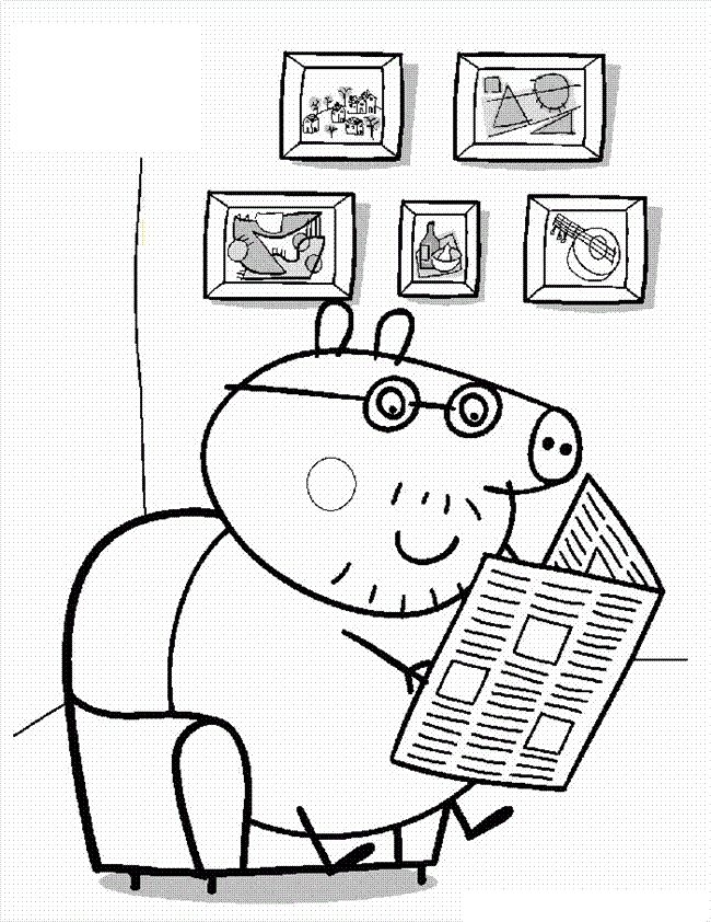 Peppa Pig With Calm Space Cool Coloring Page