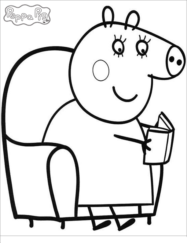 Peppa Pig Alone Cool Coloring Page