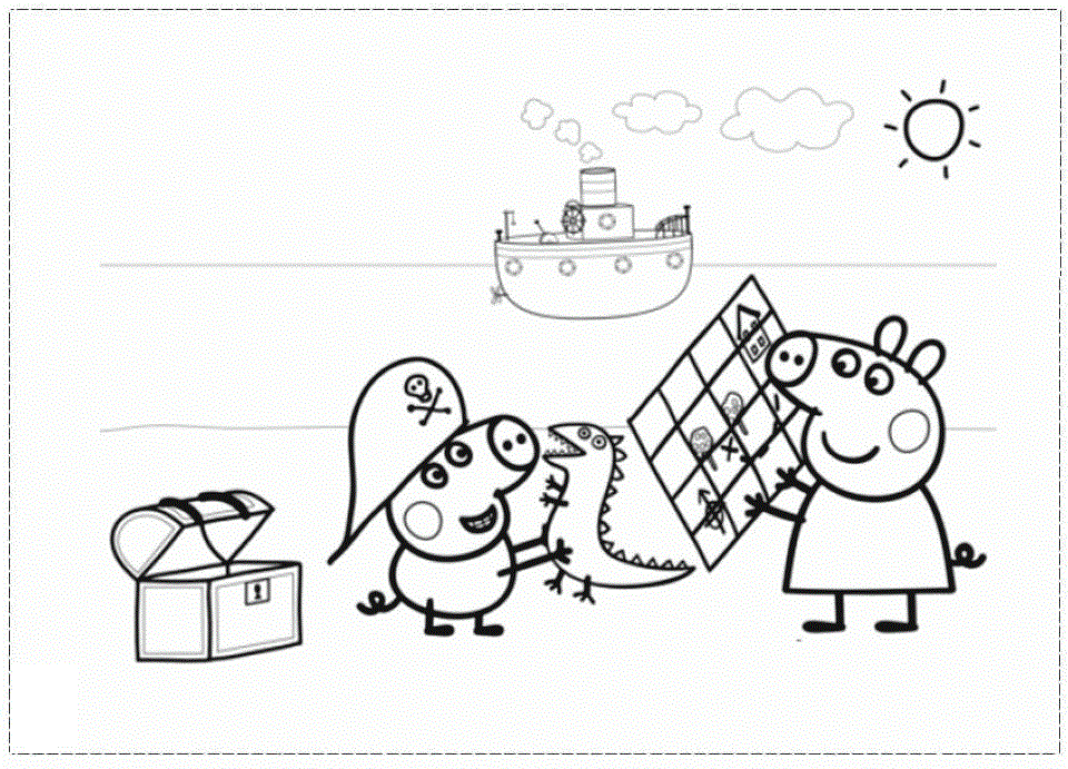 Peppa Pig Learning For Kids Coloring Page