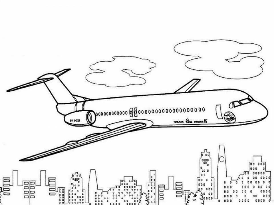 Air Plane Is Take Off Coloring Page