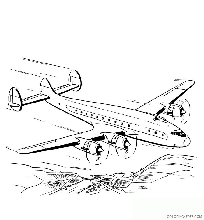 Beatiful Air Plane Coloring Page