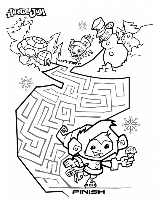 Animal Jam Coloring Maze