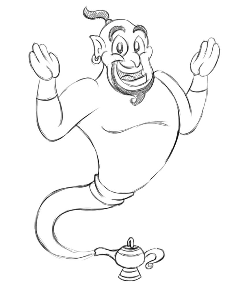 Genie Coloring Coloring Page