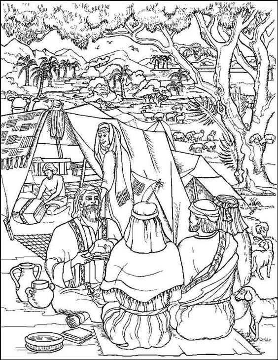 Abraham And Family Coloring Page