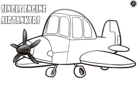 Single Engine Air Plane Coloring Page