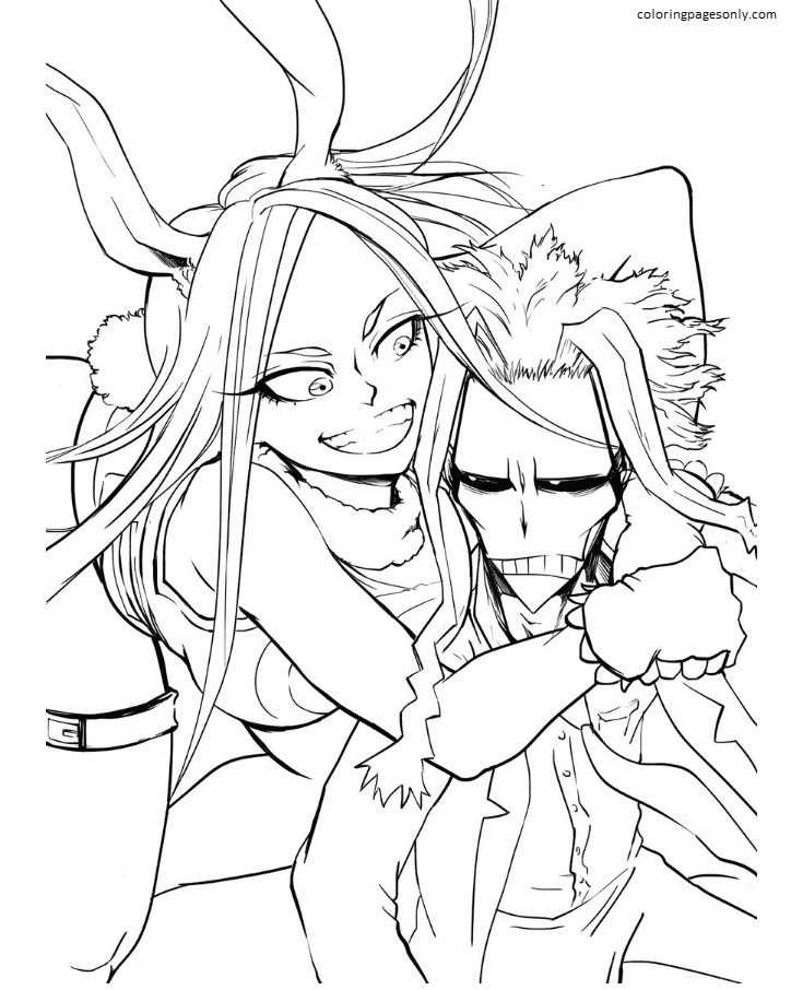 All Might And His Friend Coloring Page