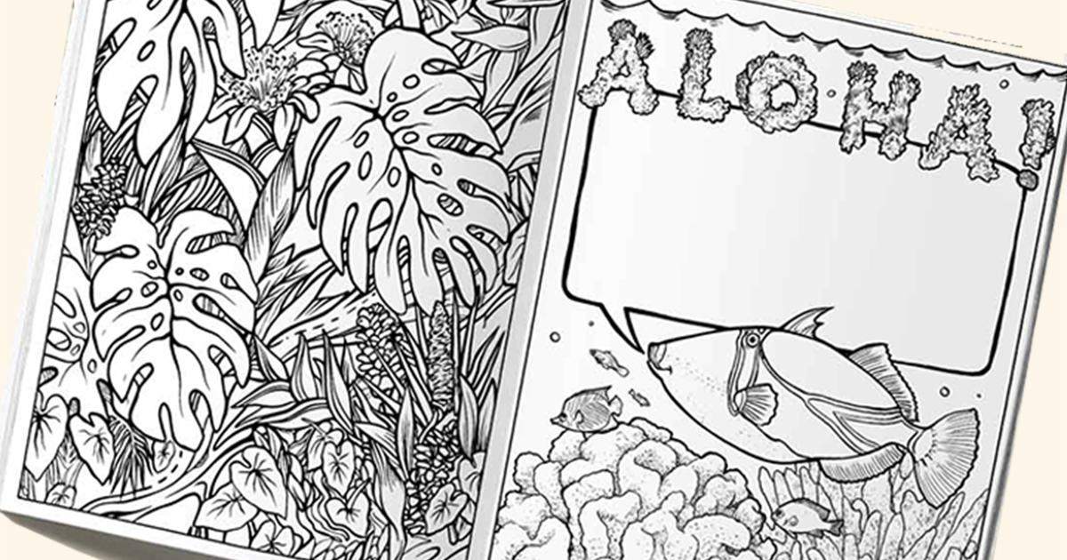 Aloha Fish Coloring Page