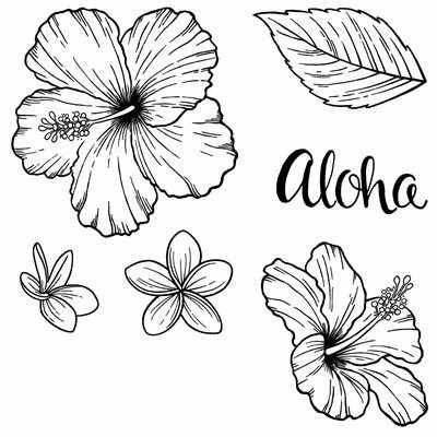 Aloha Flower Coloring Page