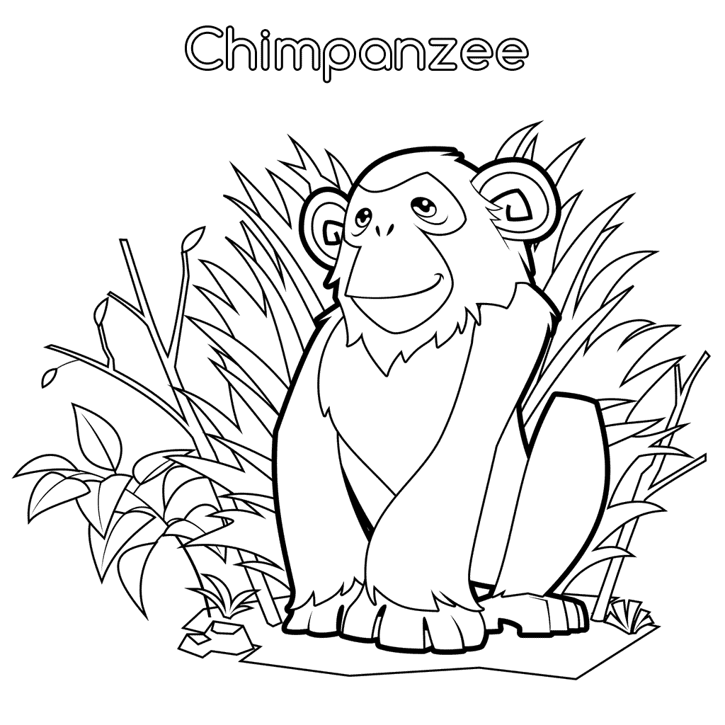 Animal Jame Chimpanzee Coloring Page