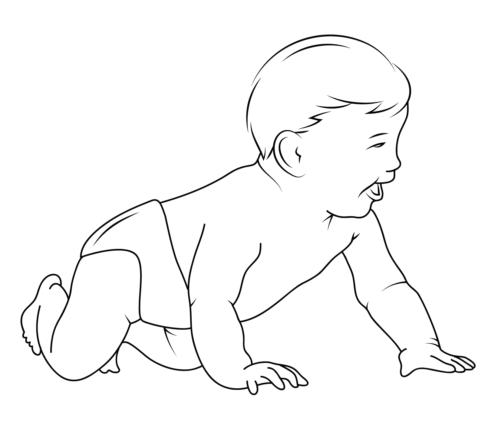 Baby Boy Playing Coloring Page