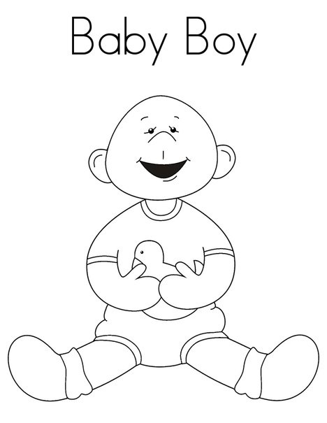 Baby Boy Smile Coloring Page