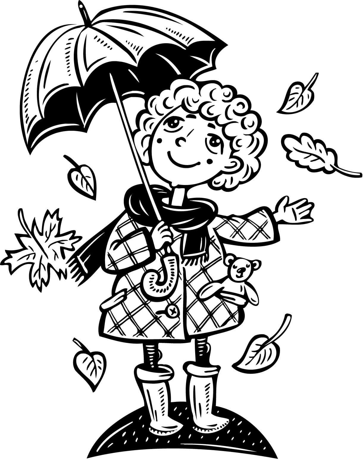 Baby Girl Holding An Umbrella