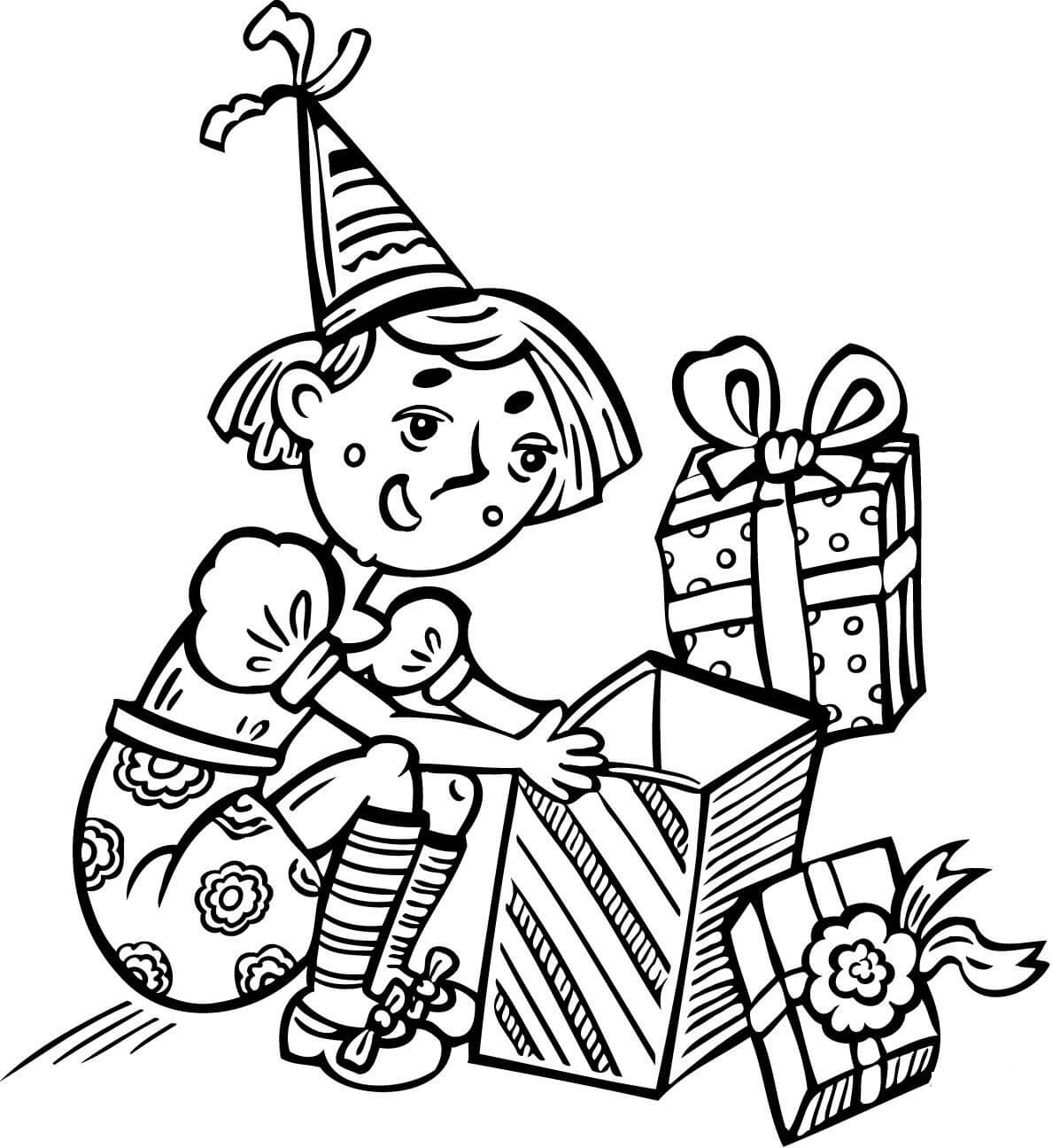 Baby Girl Opening Gift Box