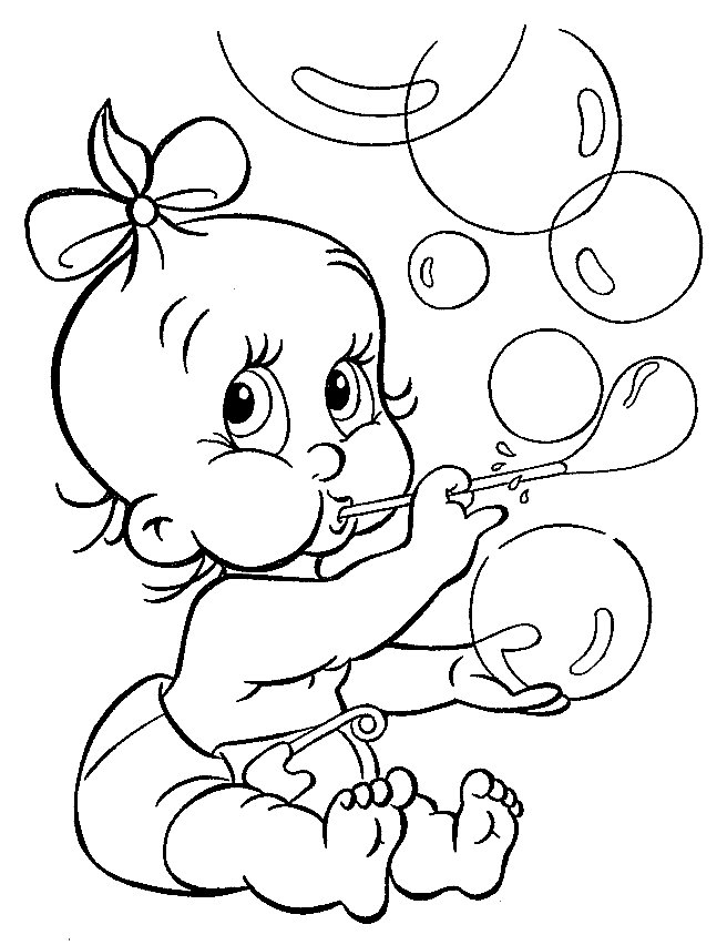 Cute Baby Blowing Bubbles