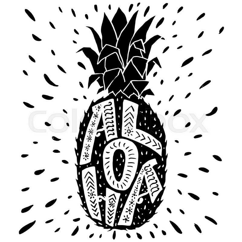 Pineapple Aloha Coloring Page