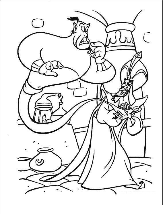 Aladdin Genie Jafar Coloring Page