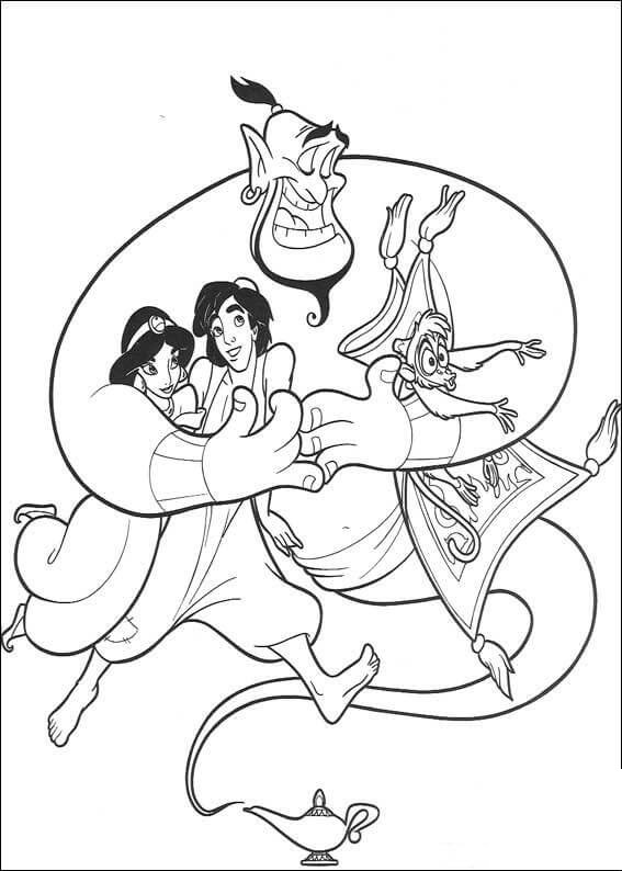 Gian Aladdin Jasmine Coloring Page