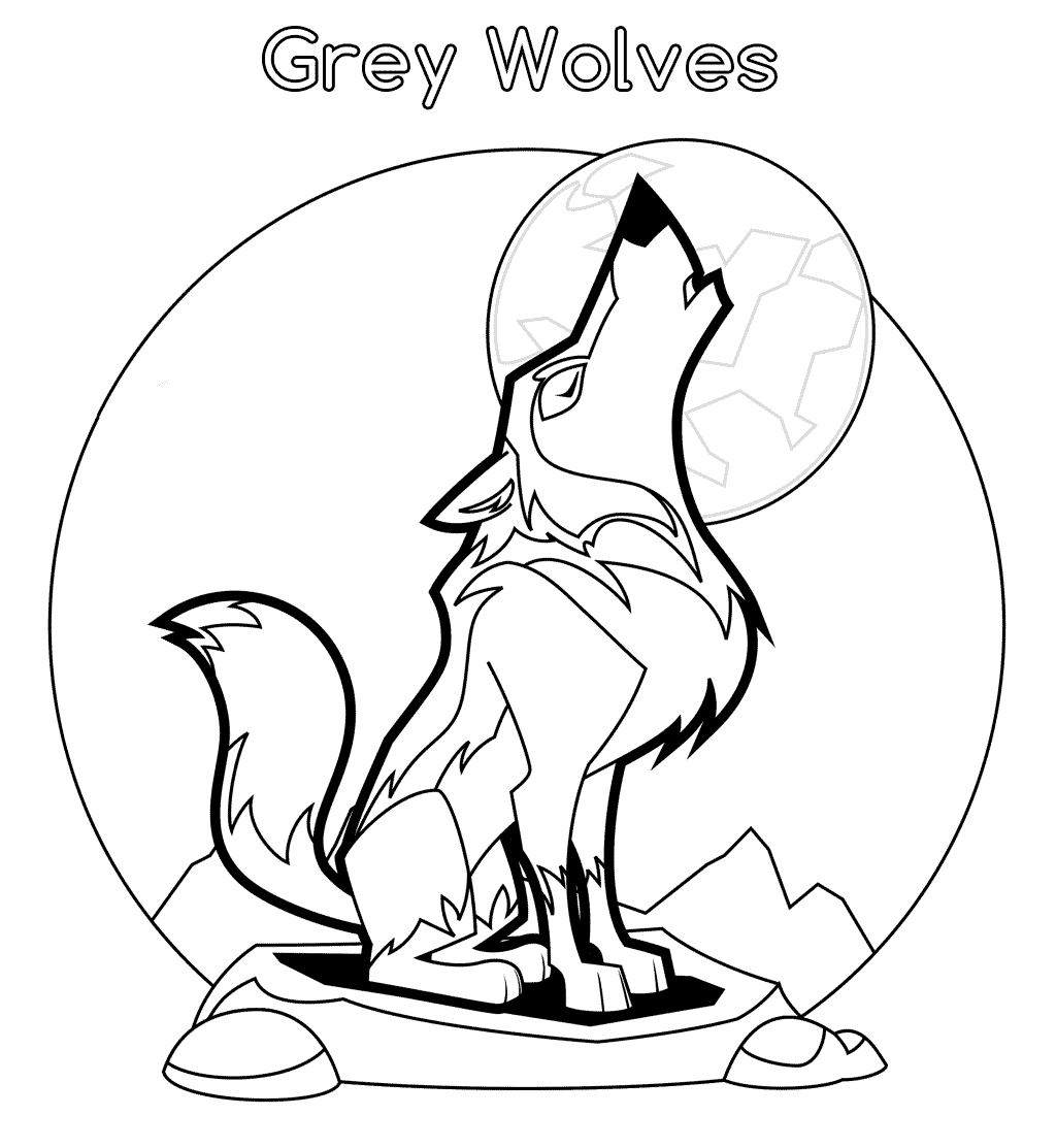 Grey Wolves Coloring Pages   Coloring Cool