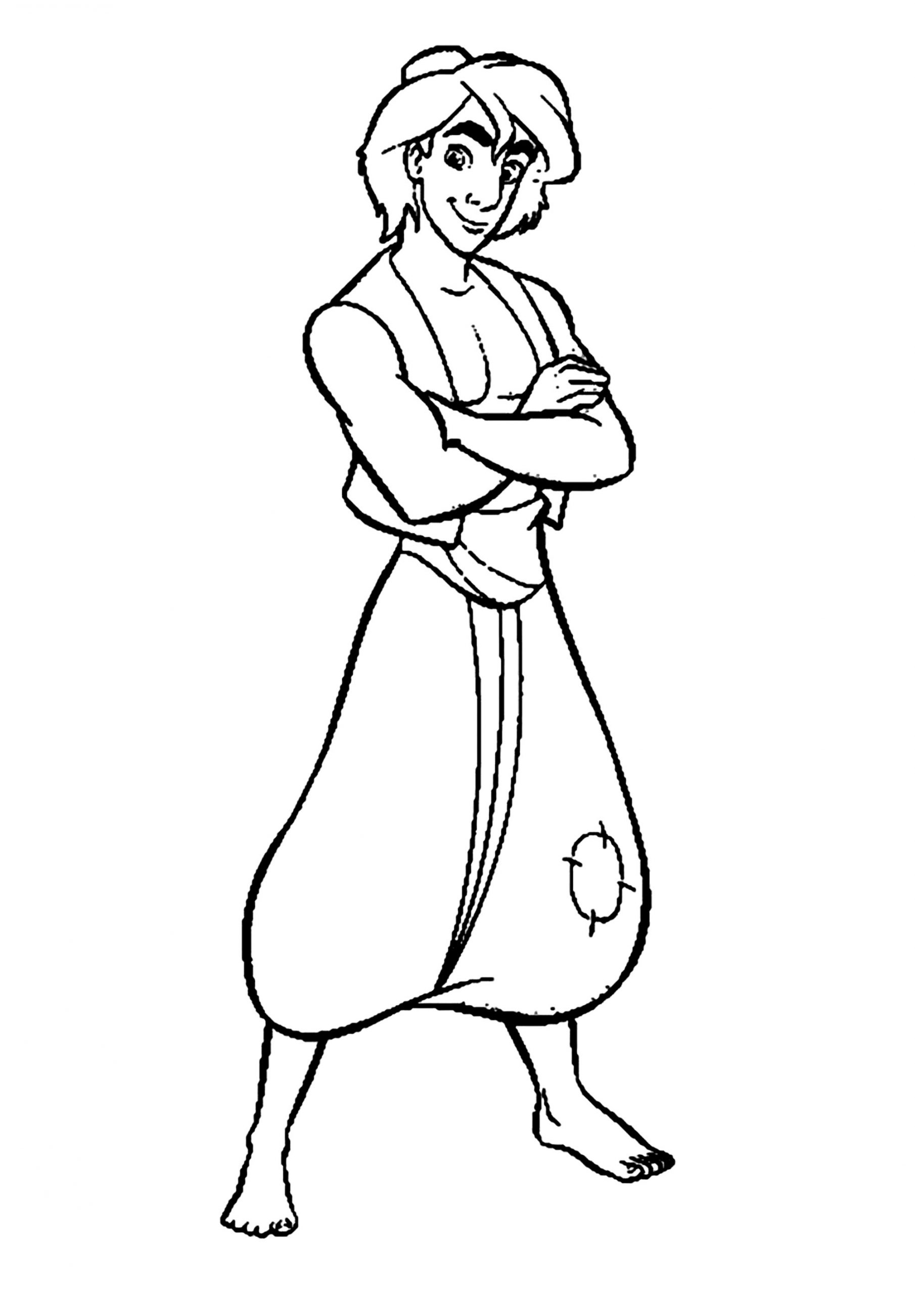 Handsome Aladdin Coloring Page