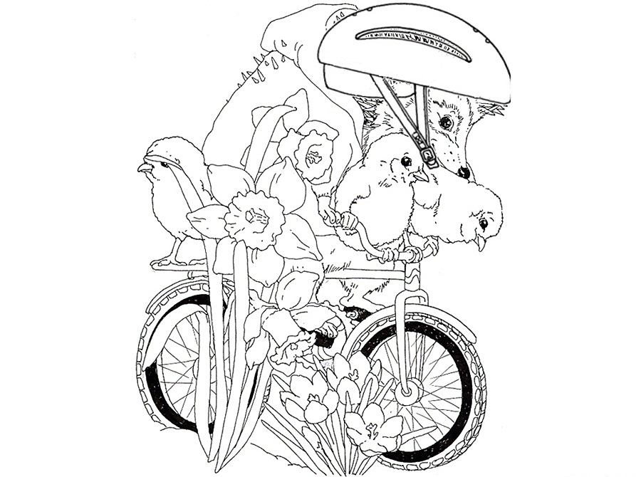 Hedgies April Coloring Art By Jan Brett Coloring Page