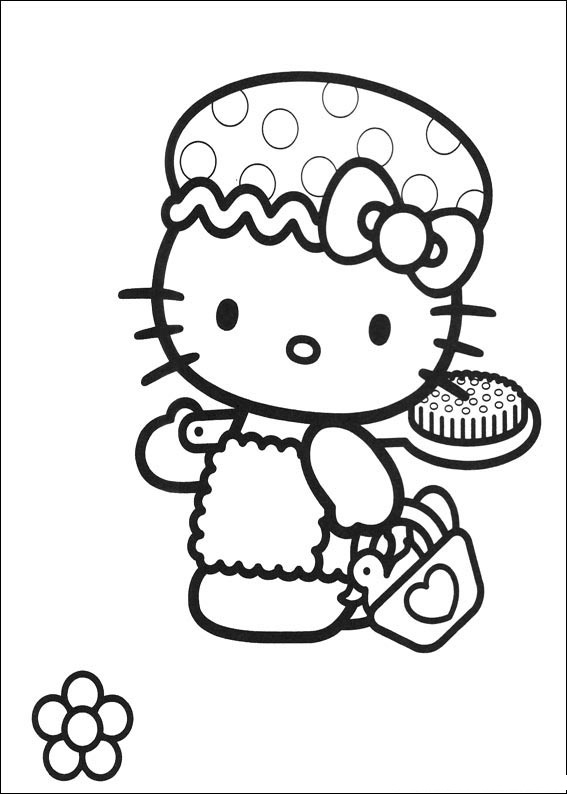 Hello Kitty And Nice Hat Coloring