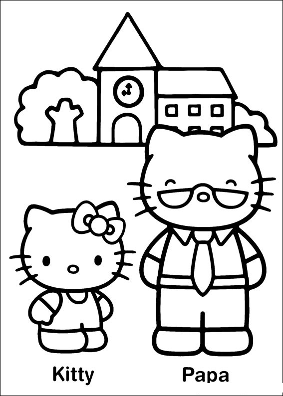 Two Hello Kitty And House