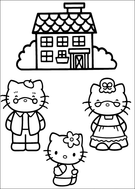 Family Hello Kitty And House