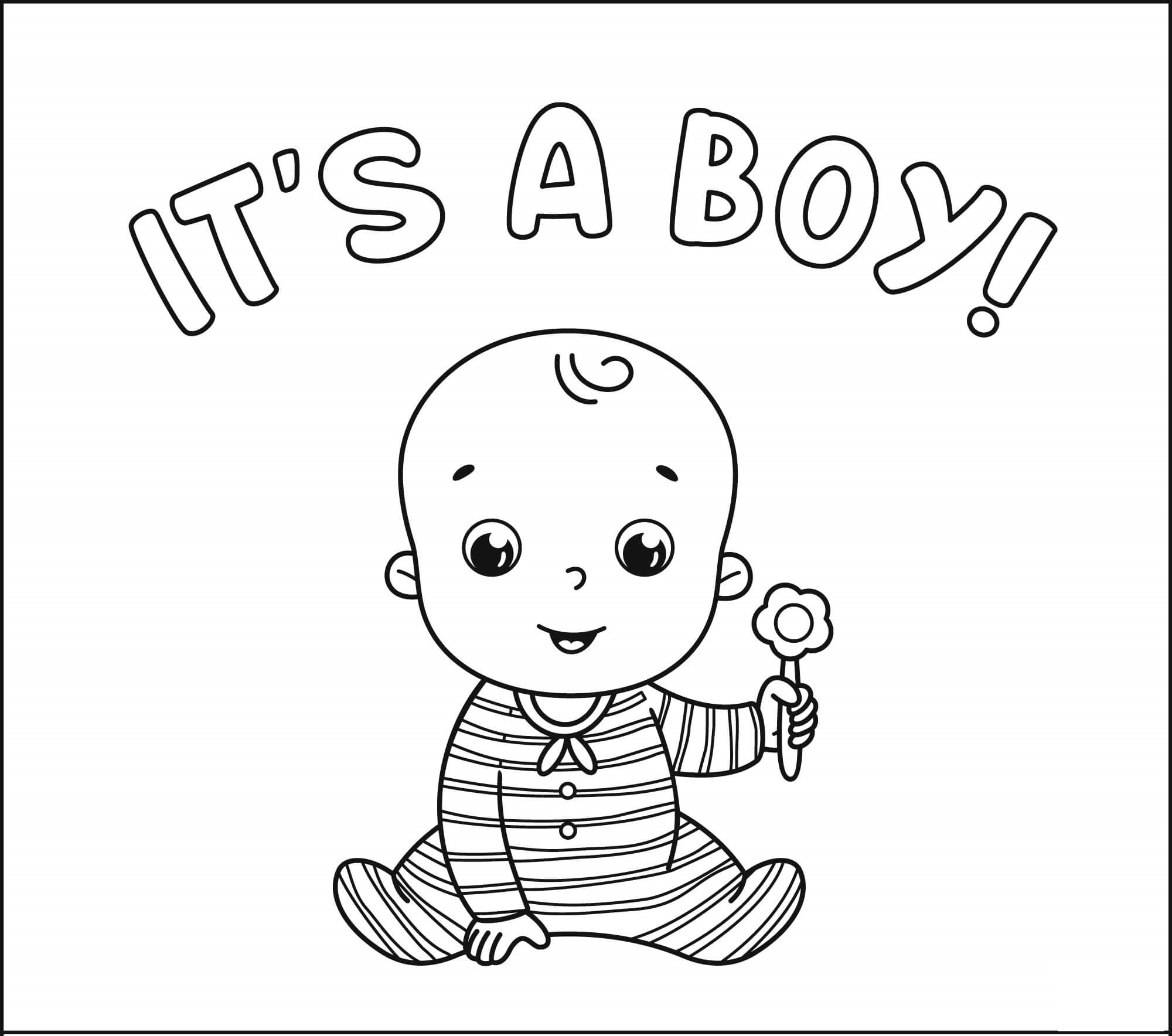 Its A Baby Boy Coloring Page